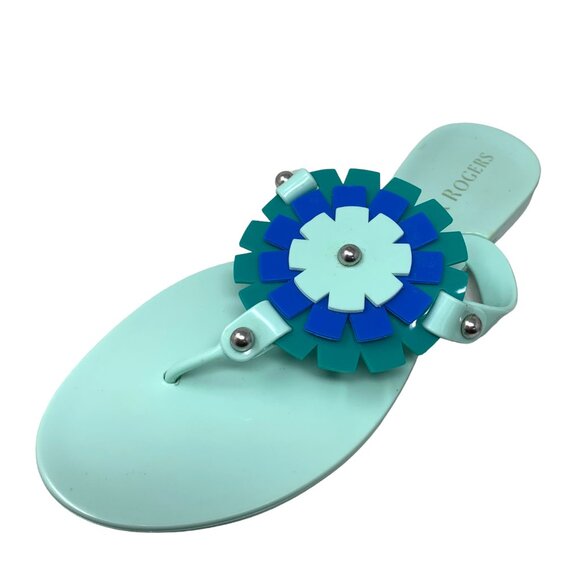 Jack Rogers‎ Bella Mint Jelly Thong Flip Flop Sandals - Picture 2 of 9